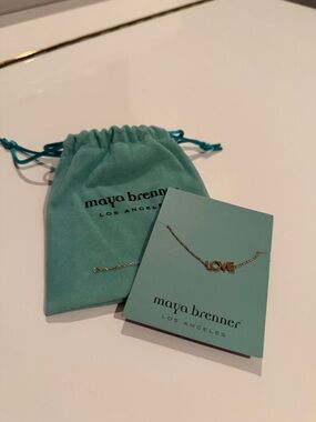 Maya Brenner Rose Gold LOVE Chain Bracelet - Turquoise Bag